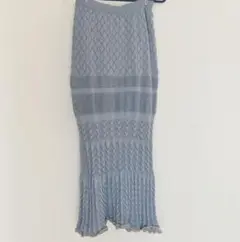 ニット　マーメイド　スカート　サックス　M