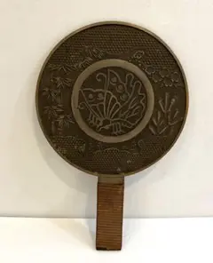 天正藤原作 工芸品 光長 鏡? 竹 縁起物 飾り 年代物