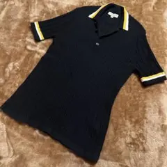 バーバリーBURBERRY LONDON ENGLAND半袖ポロシャツM紺 訳有