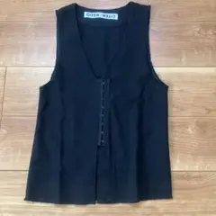 【最終値下げ】極美品☆CITEN ブラック Vネック ベスト　Free size