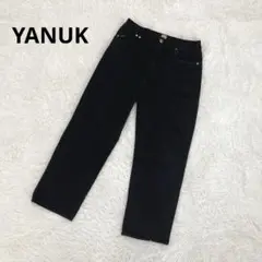 【美品】ヤヌーク・デニムパンツ・ジーンズ・Roomy・ルーミー・ワイド・Lサイズ