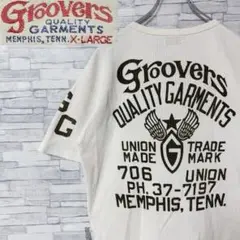 Groovers グルーヴァーズ 半袖Tシャツ ヘンリーネック ホワイト XL