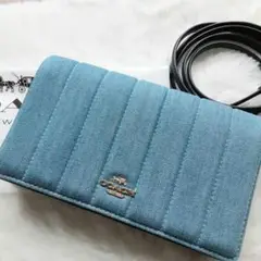 未使用に近い♡コーチ デニムキルティング アンナ フォルドオーバー クロスボディ