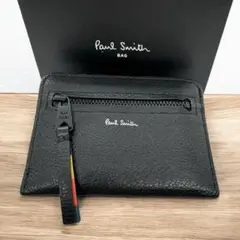 極美品 ポールスミス フラグメントケース カードケース ブラック レザー 箱付