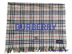 良品 BURBERRY バーバリー 大判マフラー ショール グレーチェック正規品