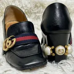 お値下げ中⭐︎GUCCI グッチ GGパール ローファー GUCCI グッチ GGモーメント パール ミッドヒールローファー 34 1