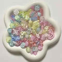 アクリル製 バロック 彫刻ビーズ パステルカラー 120ml