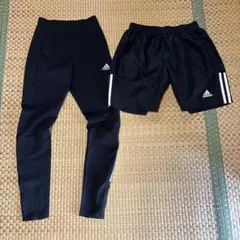adidas ブラック メンズ　レギンス & ショートパンツ セット