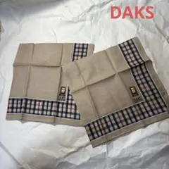 【新品未使用品】 DAKS 大判ハンカチ　2枚　チェック