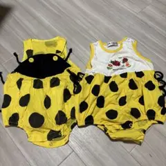 イエローてんとう虫ロンパース2着セット