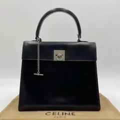 【極美品】CELINE ハンドバッグ ガンチーニ ブラック 金具 ヴィンテージ