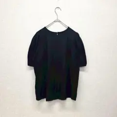 スピックアンドスパン カットソー Tシャツ 半袖 綿 ブラック フリー