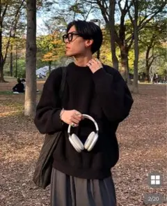 LUIJOIE オーバーサイズラウンドリブニット