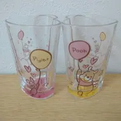 ペアグラス　くまのプーさん　ピグレット　ハートのグラスセット