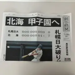 朝日新聞　高校野球特報　北海　日大