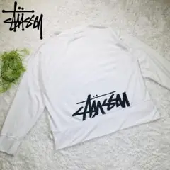stussy ステューシー デカロゴ スエット ロンT 長袖 白 Mサイズ