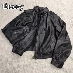 美品 セオリー ラムレザージャケット ライダース タック ギャザー ブラック 2