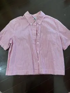 CALVIN KLEIN JEANS 半袖シャツ　ショート丈ストライプ　 M