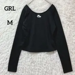 【タグ付き】GRL グレイル カットソー 長袖 ブラック M ロンT トップス