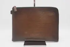 BERLUTI L字ファスナークラッチバッグ カリグラフィ ニノ ブラウン 極美
