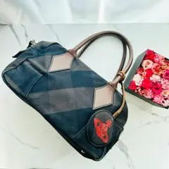 【美品】ヴィヴィアンウエストウッド ハンドバッグ レザー キャンバス オーブ
