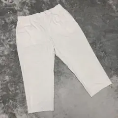 【ジーユー】（3L）ビッグサイズパンツ ボトムス カジュアル ワンタック 白系