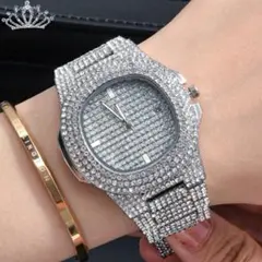 新品 ラグジュアリー ビッグフェイス BLING BLING 腕時計h5