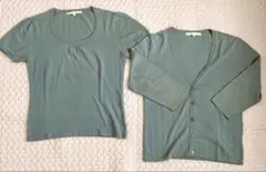 ナチュラルビューティー ミント アンサンブルサマーニット 38 長袖半袖Tシャツ