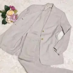 良品☆マックスマーラ セットアップ パンツ リネン100 ベージュ 44