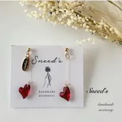 ▪ハート♡チャーム×メタルチャームピアス／イヤリング