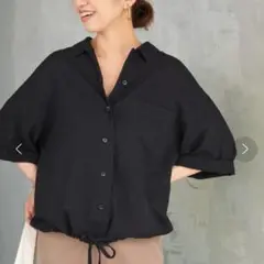 フレームワーク チリメンボイル裾ドロストシャツ 洗える 羽織り コットン 完売品