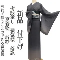 新品 紋紗 極鮫暈し 蜃気楼 落款 夏着物 正絹 仕付け糸付き 付下げ 6336