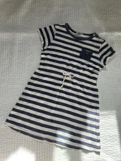 ダブルビー ミキハウス くま 女の子 半袖 ワンピース 夏物 ボーダー トップス