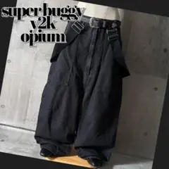 y2k opium super buggy black denim pants