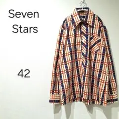 778＊セブンスター Seven Stars チェック柄シャツ サイズ42 派手