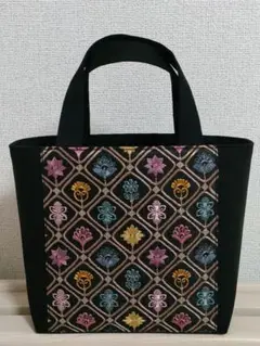 ミニトート1325 お散歩バッグ ランチバッグ インド刺繍【１００】