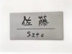 表札 ステンレス 100×50×1mm 両面テープ付き 小型 送料無料