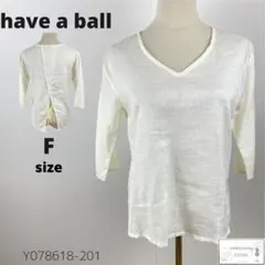 訳あり have a ball ブラウス トップス Vネック 七分袖 レース付き