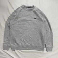 FILA グレー クルーネック トレーナー L｜古着｜人気アイテム