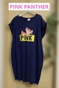 PINK PANTHER ネイビー コクーンシルエットTシャツワンピース