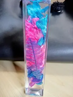 ハーバリウム ピンクとブルーの花　ハンドメイド