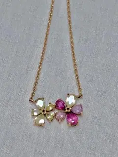 【美品】4℃(ヨンドシー) ネックレス ダブルフラワー K10