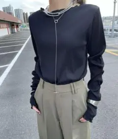 AIC. 配色リブメロートップス
