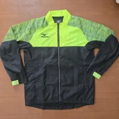 美品★MIZUNO ウィンドブレーカー黒 蛍光黄 ジップアップジャケット