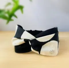 sale☁︎クロスヘアバンド☁︎あんぱん柄×裏に黒無地