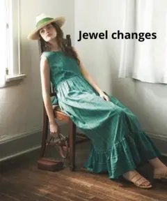 jewel changes ストライプ柄ノースリーブロングワンピース
