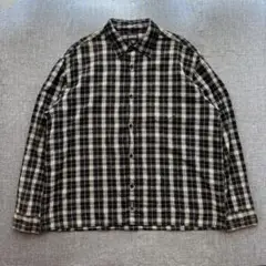 【00s】GUESSゲス コットンリネンシャツ タータンチェック XXL