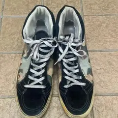 ゴールデングース　カモフラージュ ハイカットスニーカー　スエード×キャンパス