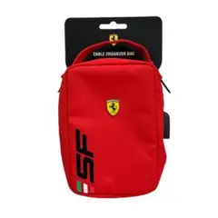 未使用品 フェラーリ 公式ライセンス 認定 USBポート付きポーチ レッド