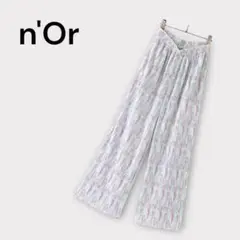 n'Or ノアール　ニュアンス柄プリーツパンツ　マルチカラー　プリーツパンツ